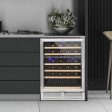 Dual Zone Wine Cooler for 51 Bottles with Reversible Door-Silver Online Sale