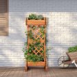 2-Tier Wooden Raised Garden Bed with Trellis-Orange Supply