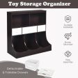 Freestanding Combo Cubby Bin Storage Organizer Unit W 3 Baskets-Brown Online Hot Sale