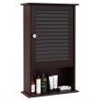 Bathroom Wall Mount Storage Cabinet Single Door with Height Adjustable Shelf-Rustic Brown Online Sale