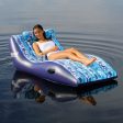 Aqua Leisure Ultra Cushioned Comfort Lounge Hawaiian Wave Print w Adjustable Pillow [APL17014S2] Discount