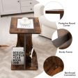 2-Tier Compact C-shape Sofa Side Table-Rustic Brown For Discount