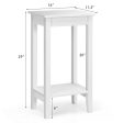 2-Tier Nightstand End Side Wooden Legs Table for Bedroom-White Online