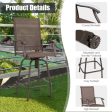 2 Pieces Patio 360 Rotation Swivel Bar Stool Set-Brown Online now