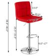 Adjustable Swivel Bar Stool with PU Leather-Red For Cheap