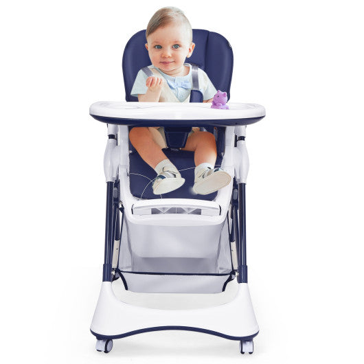 A-Shaped High Chair with 4 Lockable Wheels-Navy Hot on Sale