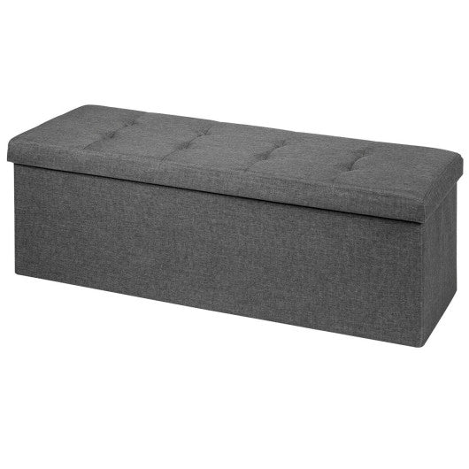 Fabric Folding Storage with Divider Bed End Bench-Dark Gray Sale