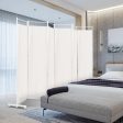 6-Panel Room Divider Folding Privacy Screen-White Online