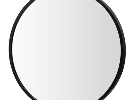 16-inch Round Wall Mirror with Aluminum Alloy Frame-Black For Cheap