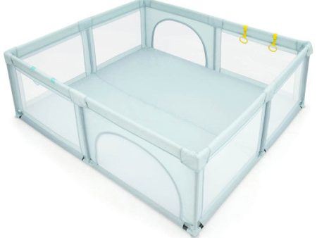 Large Infant Baby Playpen Safety Play Center Yard with 50 Ocean Balls-Blue Cheap