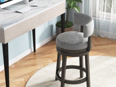 27 31 Inch Swivel Bar Stool with Upholstered Back Seat and Footrest-27 inches Hot on Sale