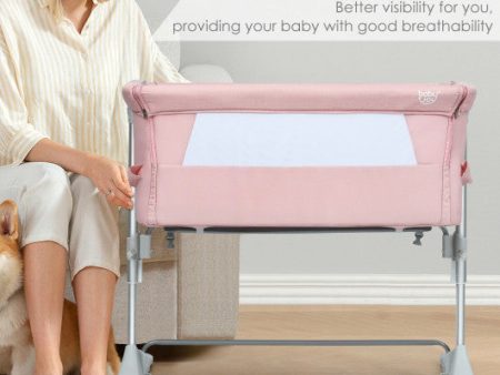 Travel Portable Baby Bed Side Sleeper  Bassinet Crib with Carrying Bag-Pink Cheap