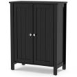 2-Door Bathroom Floor Storage Cabinet Space Saver Organizer-Black Hot on Sale