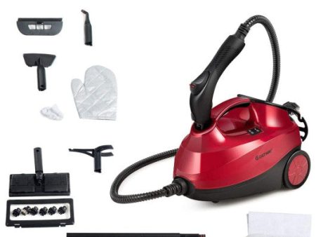 2000W Heavy Duty Multi-purpose Steam Cleaner Mop with Detachable Handheld Unit-Red For Discount