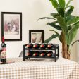 2-Tier 8-Bottle Display Wine Rackwith Adjustable Foot Pads Online Sale