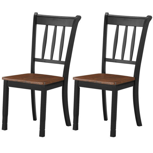 2 Pieces Solid Whitesburg Spindle Back Wood Dining Chairs-Black Hot on Sale