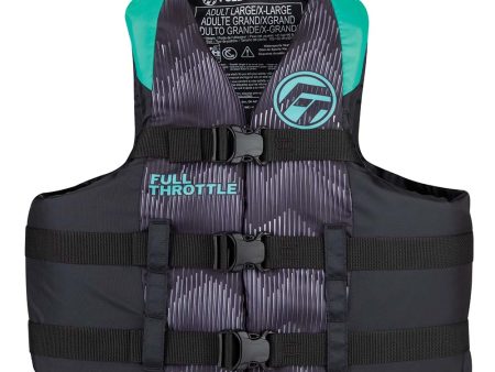 Full Throttle Adult Nylon Life Jacket - L XL - Aqua Black [112200-505-050-22] on Sale