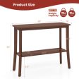 2-Tier Freestanding Wooden Console Table with Open Shelf For Discount