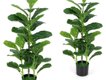 2-Pack Artificial Fiddle Leaf Fig Tree for Indoor and Outdoor Discount