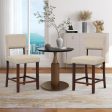 2 Piece Bar Chair Set with Hollowed Back and Rubber Wood Legs-Beige Online