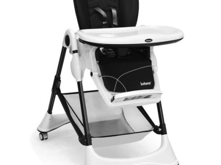 A-Shaped High Chair with 4 Lockable Wheels-Black For Sale