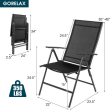 Set of 2 Adjustable Portable Patio Folding Dining Chair Recliners-Black Discount