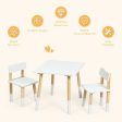 Kids Wooden Table and 2 Chairs Set-White Supply