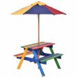 4 Seat Kids Picnic Table with Umbrella Sale