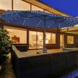 15 Feet Twin Patio Umbrella with 48 Solar LED Lights-Navy Sale