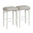 2 Pieces 24.5 29.5 Inch Backless Barstools with Padded Seat Cushions-29.5 inches Online Sale