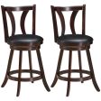 Set of 2 Swivel Bar stool 24 Inch Counter Height Leather Padded Dining Kitchen Chair-24 Inch Online now