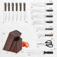 15 Pieces Stainless Steel Knife Block Set with Ergonomic Handle Discount