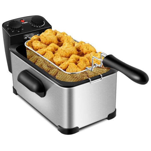 3.2 Quart Electric Stainless Steel Deep Fryer with Timer on Sale