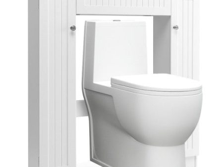 2-Door Freestanding Toilet Sorage Cabinet with Adjustable Shelves and Toilet Paper Holders For Cheap