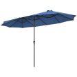 15 Feet Patio Double-Sided Umbrella with Hand-Crank System-Navy Online Hot Sale