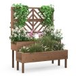 2-Tier Raised Garden Bed with Trellis-Brown on Sale