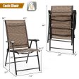 2 Pieces Outdoor Patio Folding Chair with Armrest for Camping Garden Online Sale