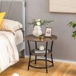 2-Tier Round End Table with Open Storage Shelf and Sturdy Metal Frame-Natural Hot on Sale