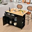 Drop-Leaf Kitchen Island with Rubber Wood Top Online Sale