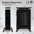 1500W Portable Oil Filled Radiator Heater with 3 Heat Settings-Black Fashion