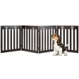 24 Inch Folding Wooden Freestanding Pet Gate Dog Gate with 360° Hinge -Dark Brown Online