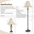 3-Piece Table and Floor Lamp Set with Linen Fabric Lamp Shades Online Hot Sale