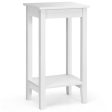 2-Tier Nightstand End Side Wooden Legs Table for Bedroom-White Online