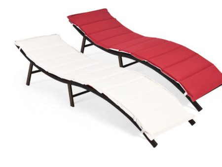 2Pcs Folding Patio Lounger Chair Online