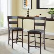 2-Pieces Upholstered Bar Stools Counter Height Chairs with PU Leather Cover Online Sale