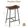 Industrial Saddle Stool with Metal Legs and Adjustable Foot Pads-24 inches Online Hot Sale