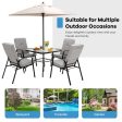 4 Patio Dining Stackable Chairs Set with High-Back Cushions Online now