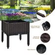 2 Set Elevated Plastic Raised Garden Bed Planter Kit for Flower Vegetable Grow-Brown Online