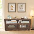 Wooden TV Stand with 2 Open Shelves and 2 Door Cabinets on Sale