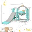 3 in 1 Toddler Climber and Swing Set Slide Playset-Green Online